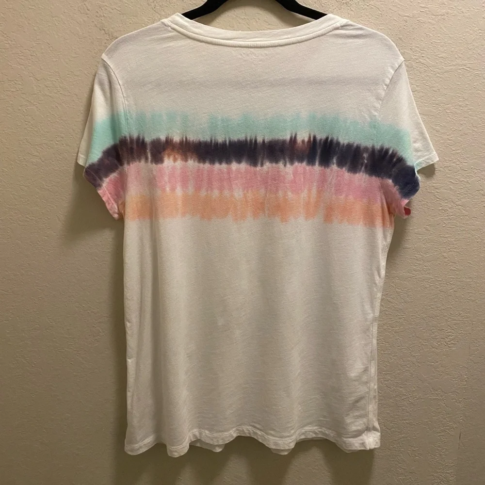 Athleta Tie Dye Stripe Pride Short Sleeve T-Shirt Size L - Picture 8 of 10